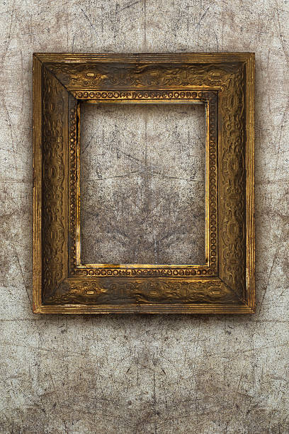 istock old picture frame handmade wood on wall ruined background 524902549