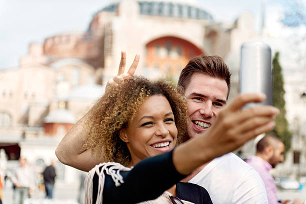 istock Tourists in Hagia Sophia making selfie 524902975