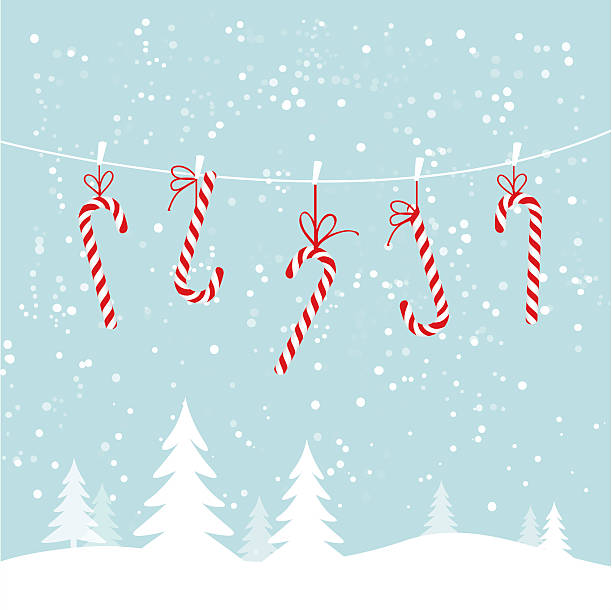 hanging zuckerstangen - peppermint stock-grafiken, -clipart, -cartoons und -symbole