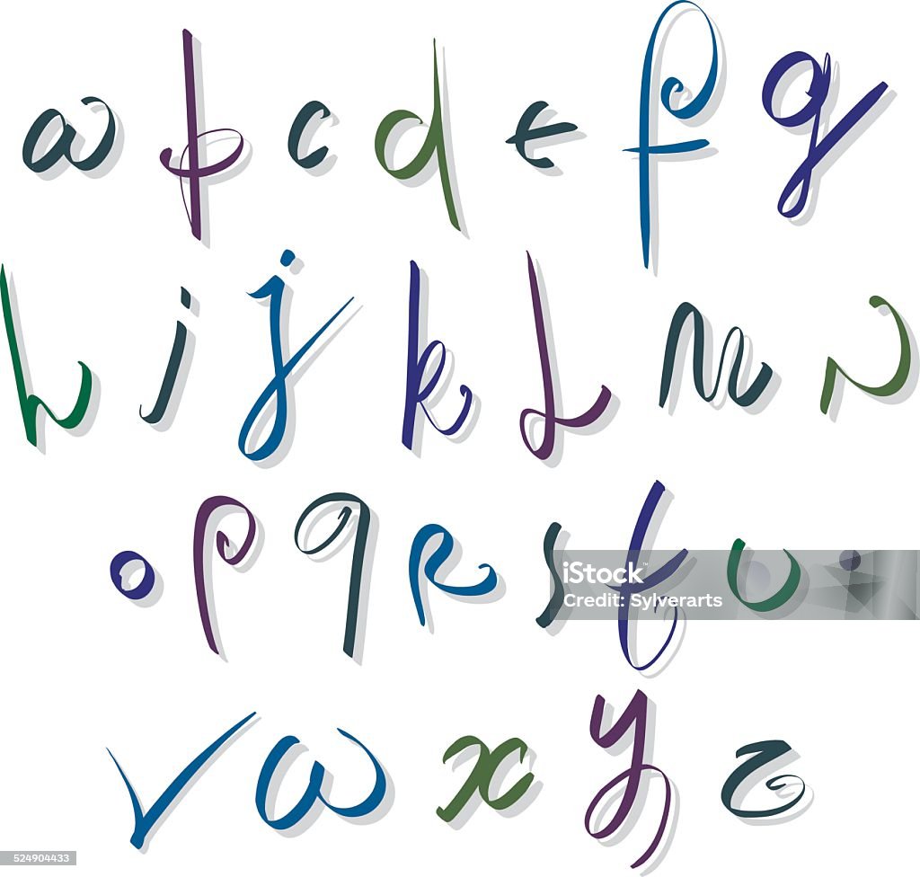 Letter Form Script Font Script Font Vector Vector Alphabet Letters Stock Illustration ...