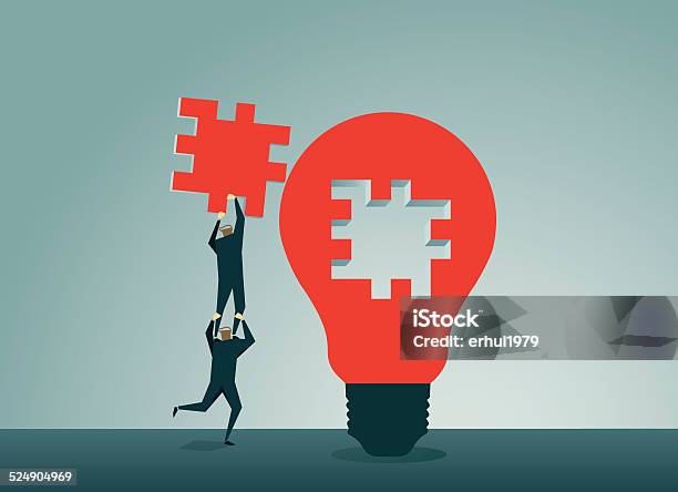 Jigsaw Puzzle Installing Assistance Symbolize Strategy Jigsaw Piece Solution Stock Illustration - Download Image Now