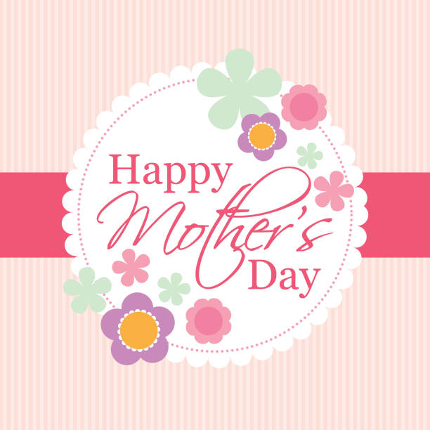 illustrazioni stock, clip art, cartoni animati e icone di tendenza di felice festa della mamma! - mothers day flower single flower purple