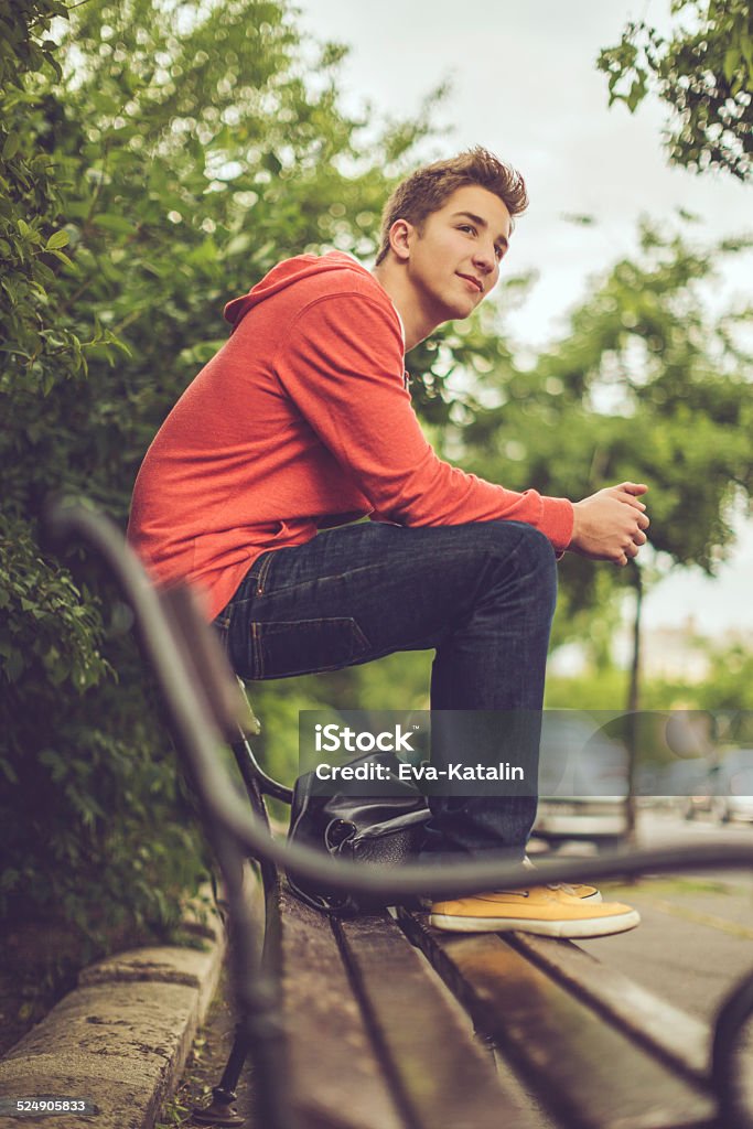 Teenage boy in the city Teenager Stock Photo