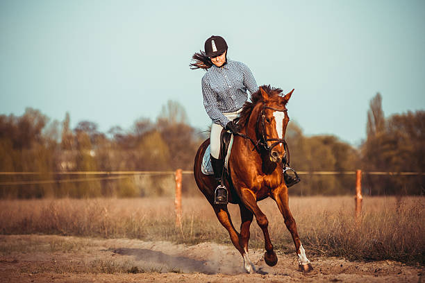 istock Girl riding a horse 524905900