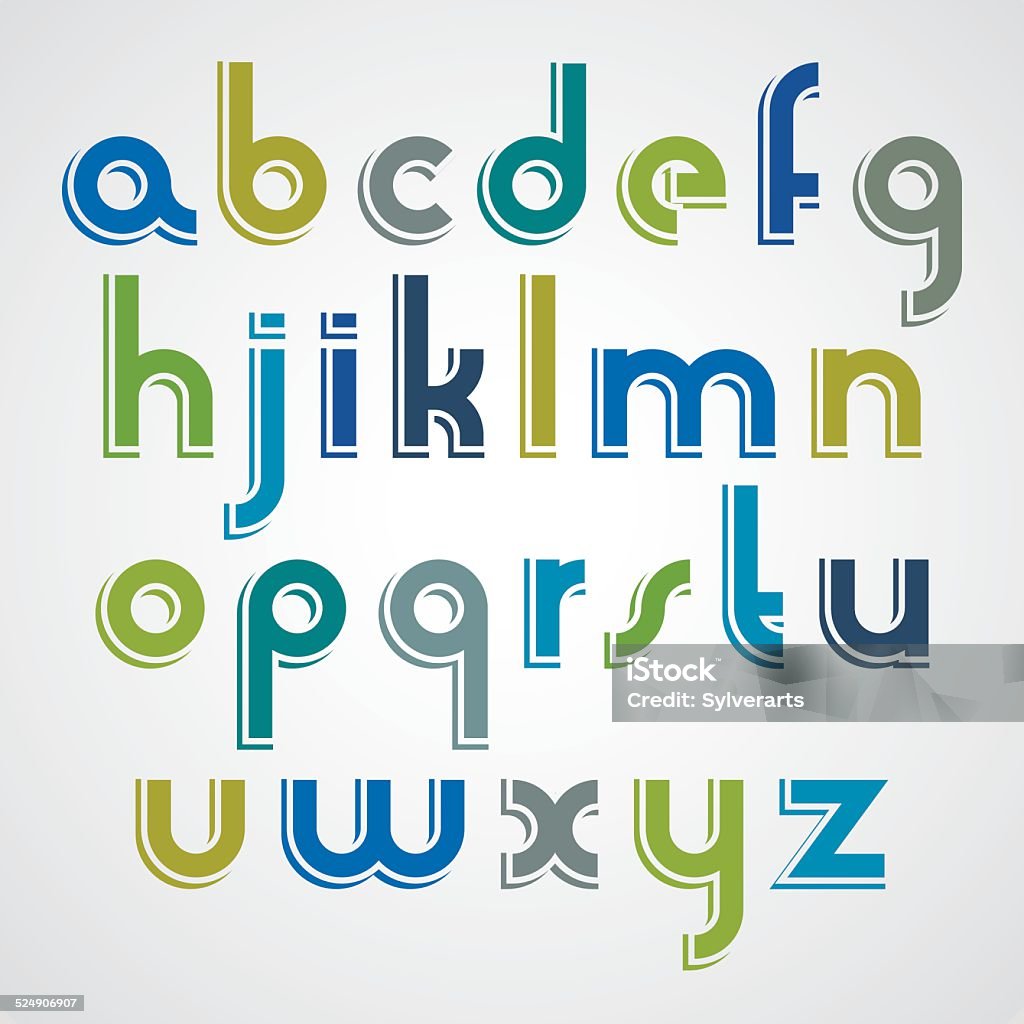 Colorful Cartoon Font Rounded Lower Case Letters Stock Illustration