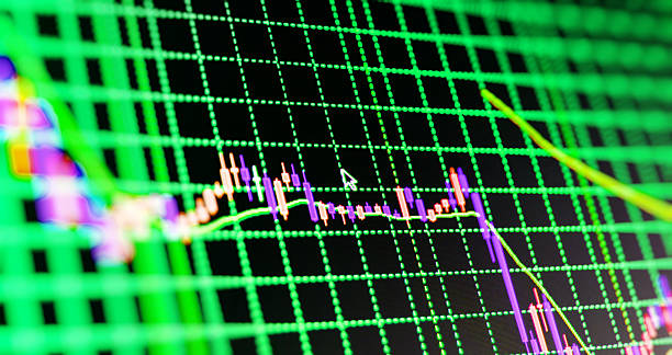 istock Stock market graph and bar chart price display 524907060