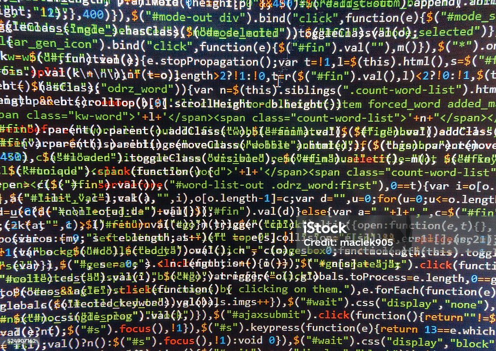 Software Developer Programming Code On Computer Stock Photo - Download ...