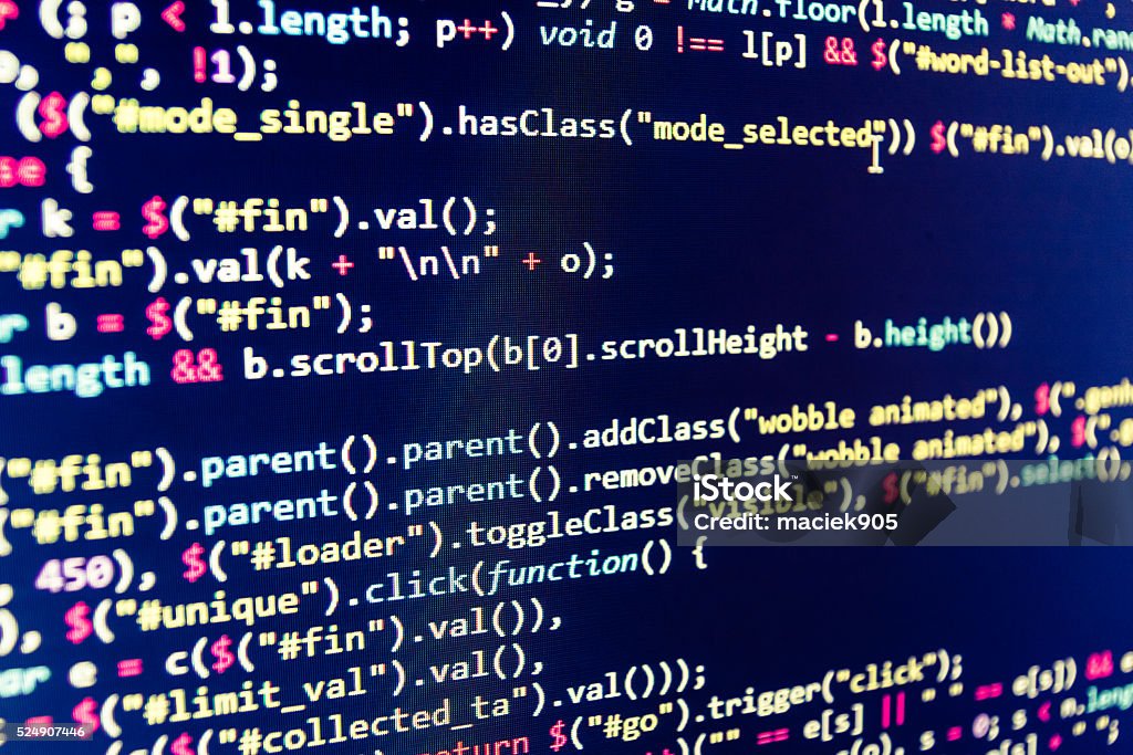 Software Developer Programming Code On Computer Stock Photo - Download ...