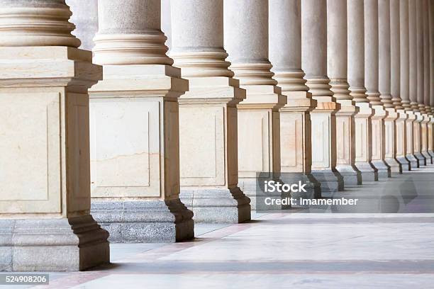 Row Of Classical Columns With Copy Space Czech Republic Stock Photo - Download Image Now