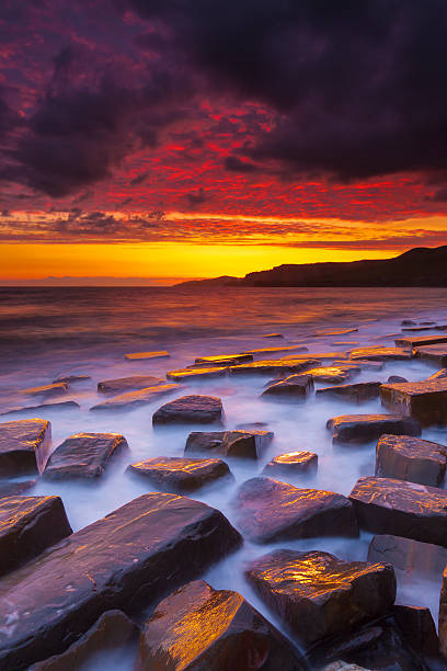 istock Rocky Dorset Coastline at sunset 524908431