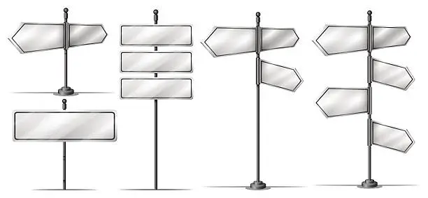 Vector illustration of Different design of steet signs