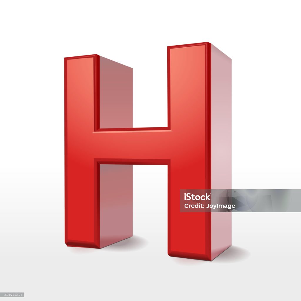 3d Red Letter H Stock Illustration - Download Image Now - Letter H ...