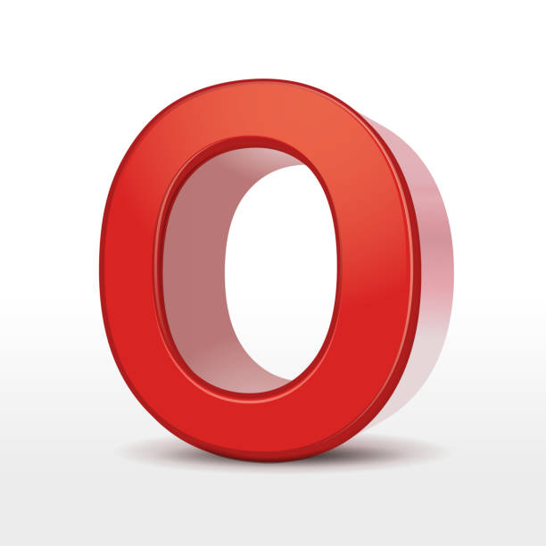 3d red letter O 3d red letter O isolated on white background 3d red letter o stock illustrations