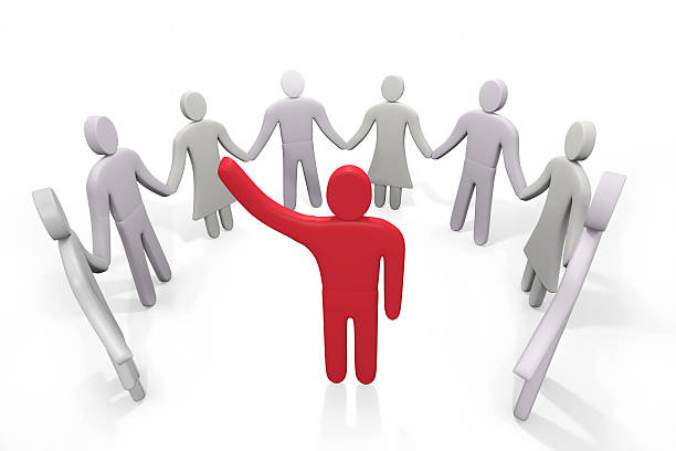 istock Man stands among other people 524927439
