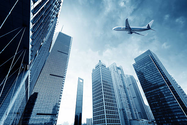 istock Aircraft on the Shanghai sky 524941725