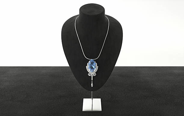 istock Big saphire jewelry on the stand 524942097