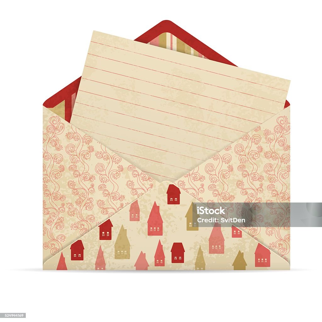 Open Decorative Cute Envelope With Letter Stock Illustration - Download ...