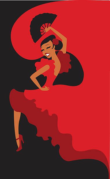 illustrazioni stock, clip art, cartoni animati e icone di tendenza di flamenco ballerino - latin american culture