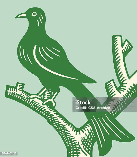 Ilustración de Pájaro Ubicada En Una Rama y más Vectores Libres de Derechos de Pájaro - Pájaro, Ala de animal, Animal