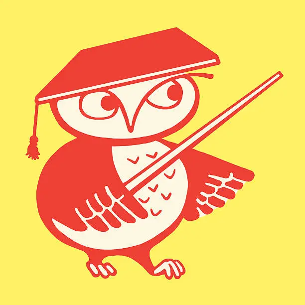 Vector illustration of Owl Professor