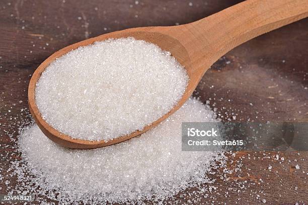 White Sugar In A Spoon Stock Photo - Download Image Now - Close-up, Crystal, Food Additive
