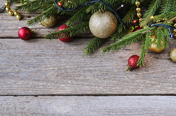 istock Christmas ornaments on a spruce branch 524948495