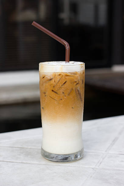 istock Iced coffee with milk is on the table. 524948985
