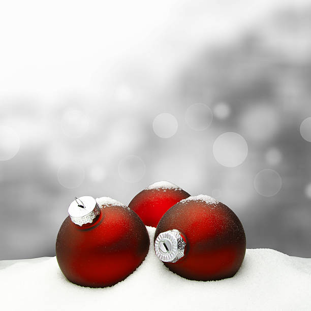 istock Christmas background - Christmas Ornament red - Snow 524996549