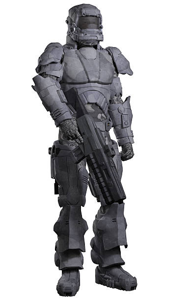 istock Future Space Marine in Urban Combat Armour 524997935