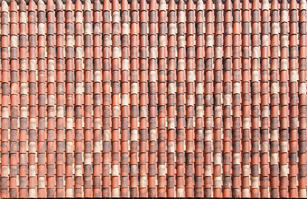 istock Texture of red roof tiles 524999183