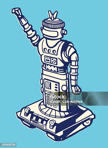 Mobile Robot Stock Illustration - Download Image Now - Robot, Retro Style, Old-fashioned