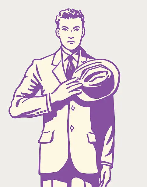 Vector illustration of Businessman Standing with Respect