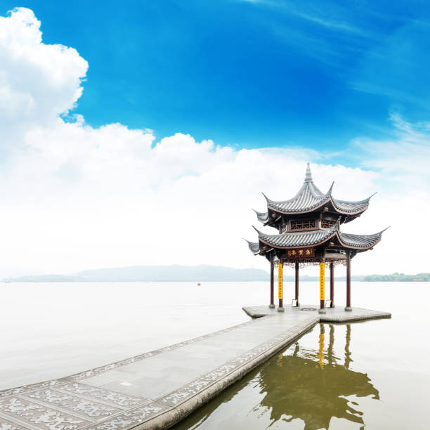 istock ancient pavilion on the west lake in hangzhou,China 525003761