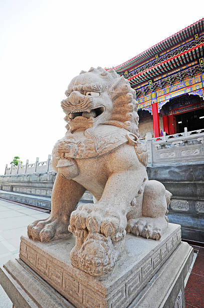 istock Lion Statue at Wat Leng Nei Yi in Thailand 525016291