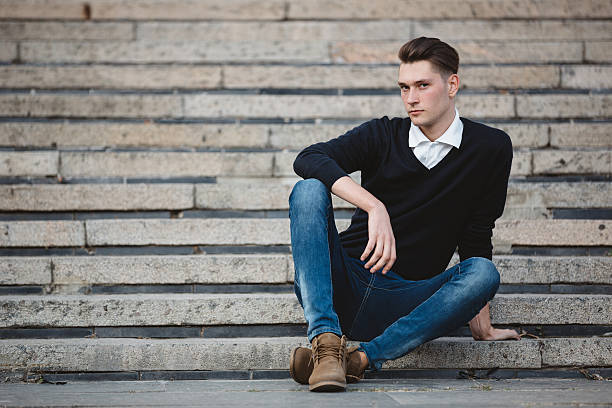 istock Fashionable handsome man model posing 525016615