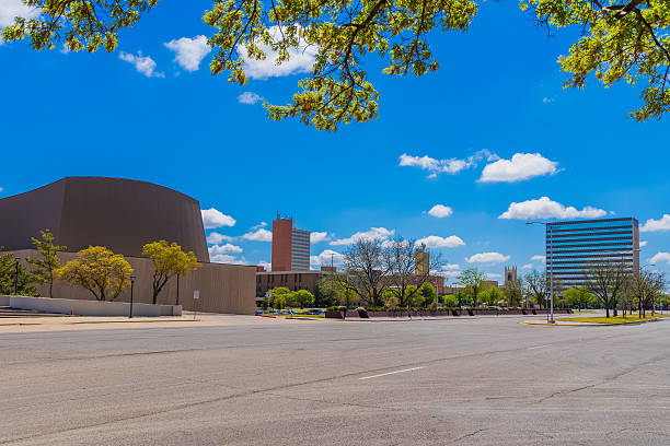 istock Lubbock skyline cityscape with spring foliage,TX 525017120