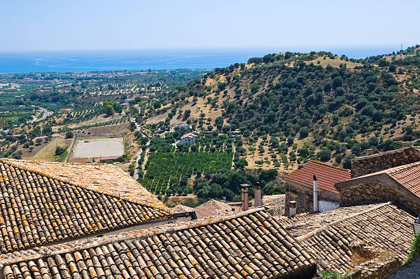 Panoramic view of Rocca Imperiale. Calabria. Italy.