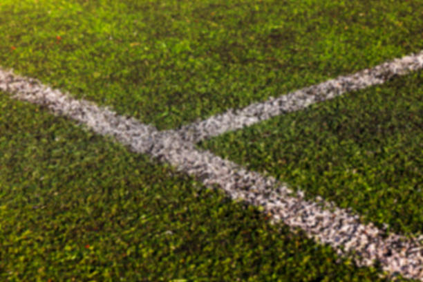 las marcas en el estadio - fiveaside fotografías e imágenes de stock