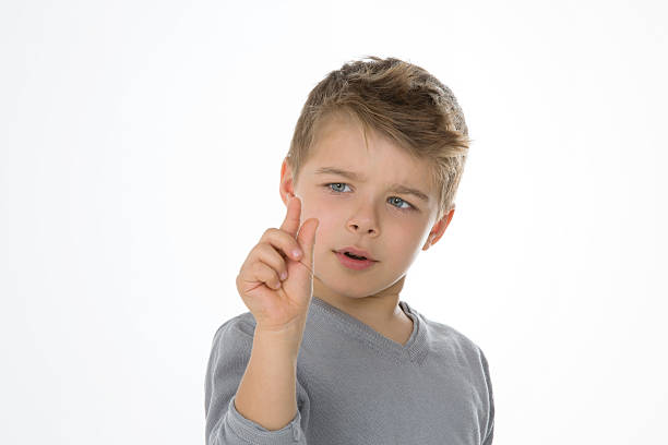 espressivo/a figlio/a su sfondo vuoto - little boys measuring expressing positivity intelligence foto e immagini stock