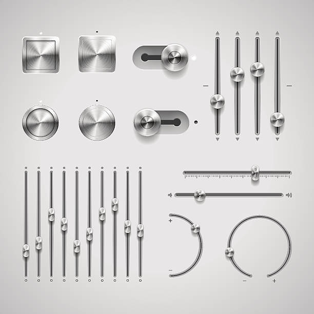 버튼 및 노브 - sliding control panel control playing stock illustrations
