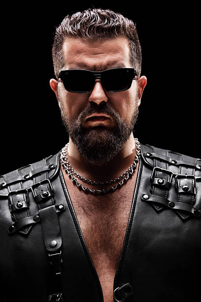 istock Male biker with sunglasses 525020455