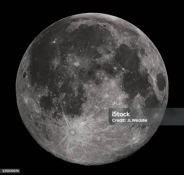 Moon Stock Photo - Download Image Now - Horizontal, Meteor Crater, Midnight