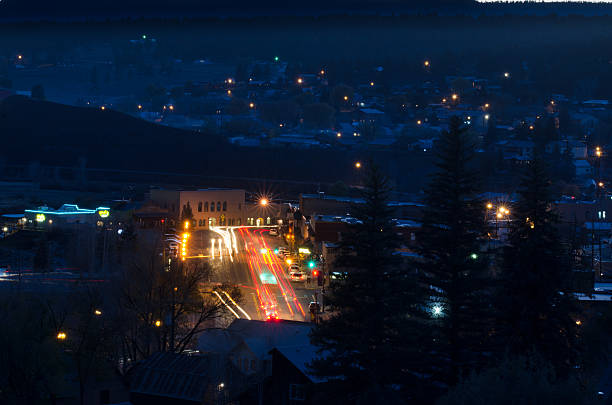 istock little town at night, Pagosa down town 525020919