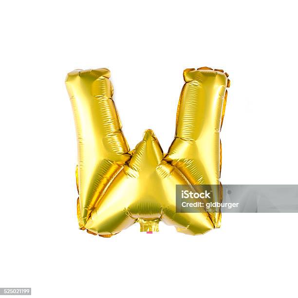 Balloon Alphabet Letter W Stock Photo - Download Image Now - Balloon, Foil - Material, Helium Balloon