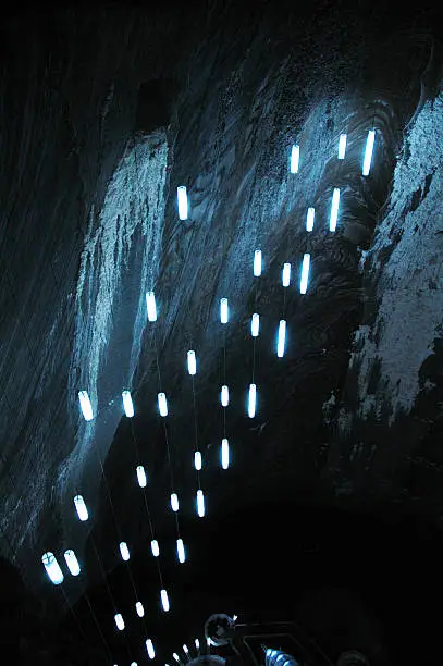 Underground jump mines in Turda, Romania