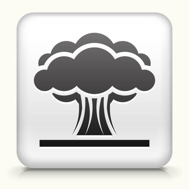 ilustrações de stock, clip art, desenhos animados e ícones de botão quadrado com uma explosão atómica - mushroom cloud hydrogen bomb atomic bomb testing bomb
