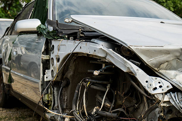 istock Detail of a car destroyed 525022992
