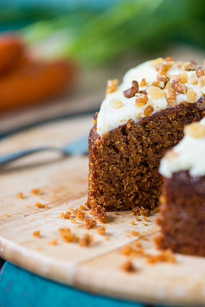 istock Freshly decorated organic carrot cake 525023217