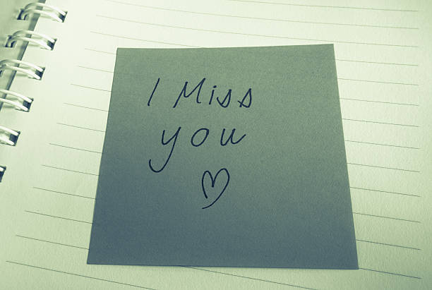 istock Handwritten I miss you word 525024254