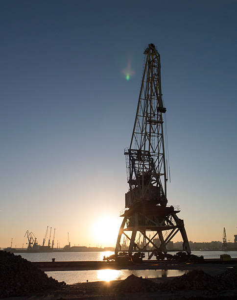 istock cargo cranes in the port of Bourga 525028078